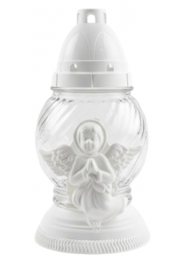 Лампадка стеклянная рельефная OREOLA 400 «Ангел», 19.5 см